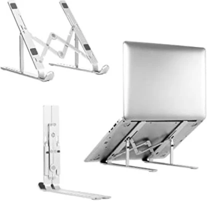 7 Level Adjustable Portable Laptop Stand - Silver