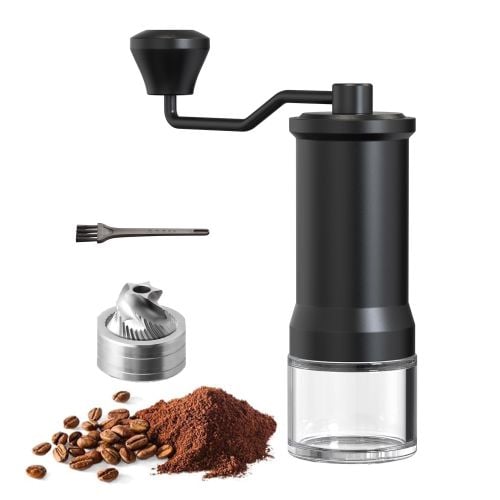 Manual Coffee Grinder with Adjustable Ceramic Conical Hand Burr, Portable Coffee Grinder with Adjustable Settings and Ergonomic handle for Home Office Traveling Camping or Hiking.
