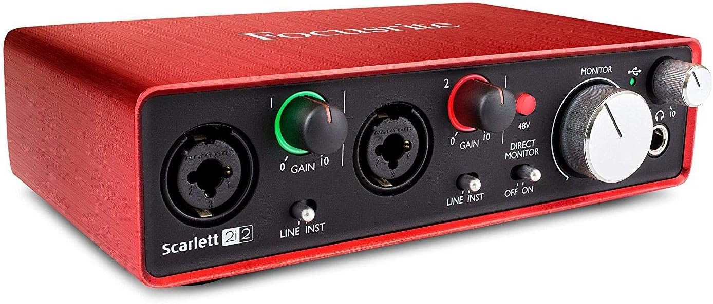 Focusrite Scarlett 2i2 2nd Generation USB Audio Interface For Recording, Songwriting, Streaming & Podcasting