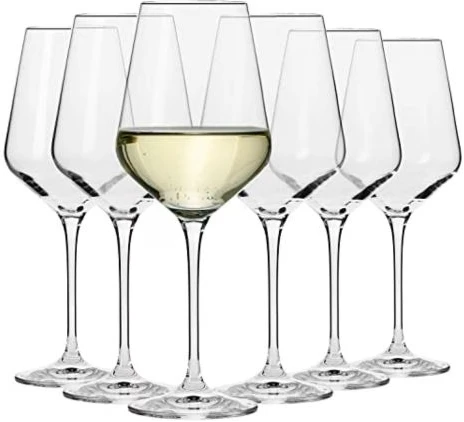Diamond Stem Wine Glasses- 6 Pieces,Colorless