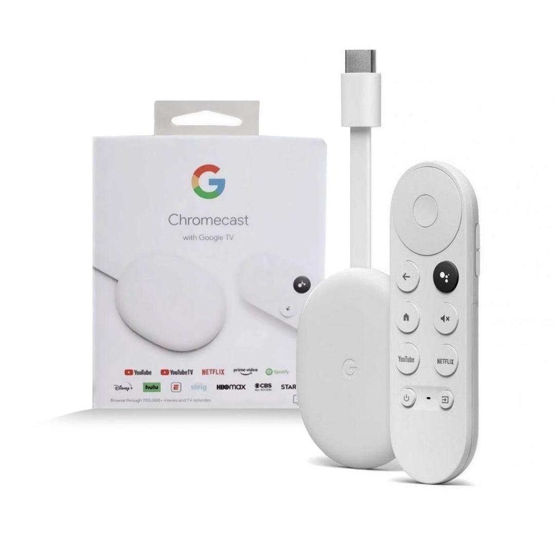 Google Chromecast with Google TV (4K)- Streaming Stick Entertainment with Voice Search - Watch Movies, Shows, and Live TV in 4K HDR - Snow