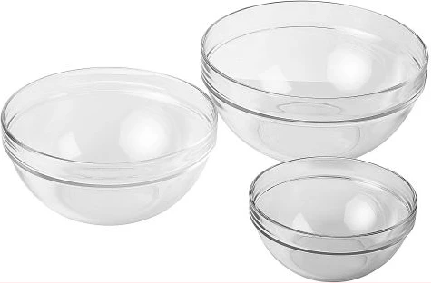 Luminarc 3 Piece Oven Mixing Bowl Glass Set, 1.0L/2.0L,/3L Colourless