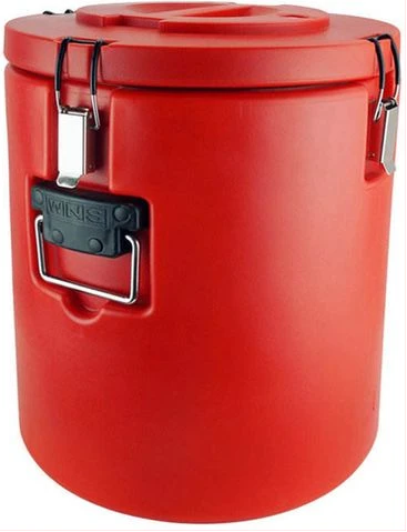 18L Commercial Insulated Rice Barrel Cold Beverage Carrier with One Botton Exhaust, Iced Container with Particle Surface, for Drink,Coffee, Milk & Ice, Panic, Home Party - Red