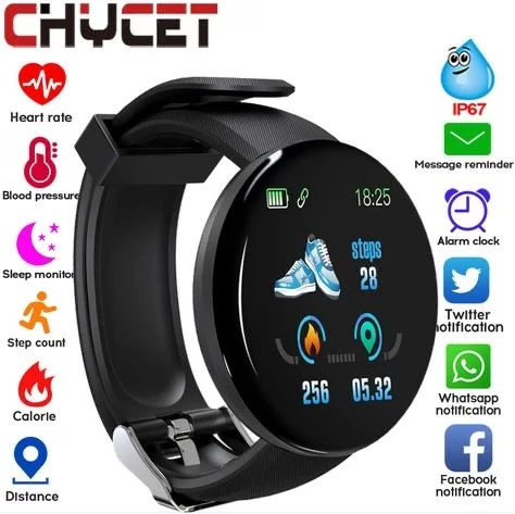 Bluetooth Smart Watch Men Blood Pressure Round Women Sport