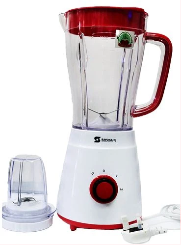 Sayona SB-4453 Unbreakable 2 In 1 Blender/Mill - White/Red