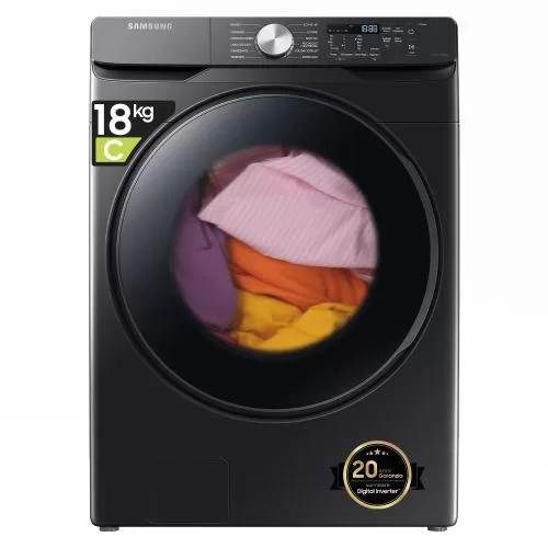 Samsung 18kg Front Load Washer with Smart AI Control, Add Wash, Air Wash, WF18T8000GV