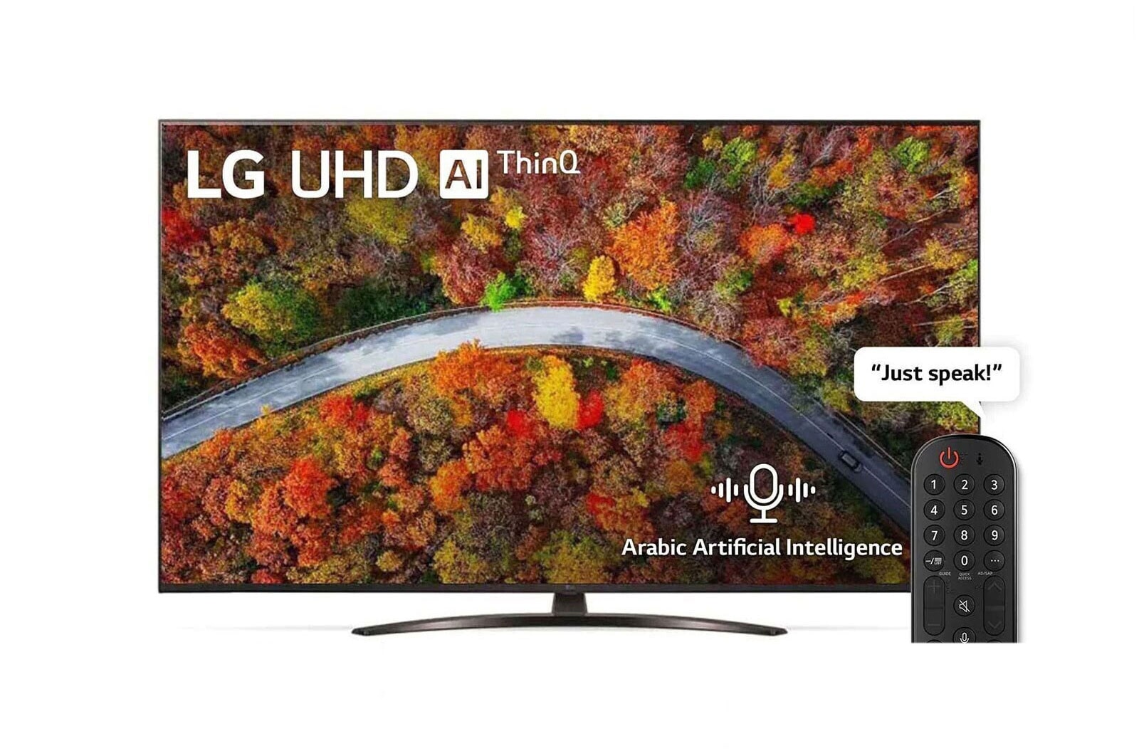 LG 55 Inch UHD 4K TV 55UP8150PVB, Cinema Screen Design 4K Active HDR WebOS Smart AI ThinQ - Black