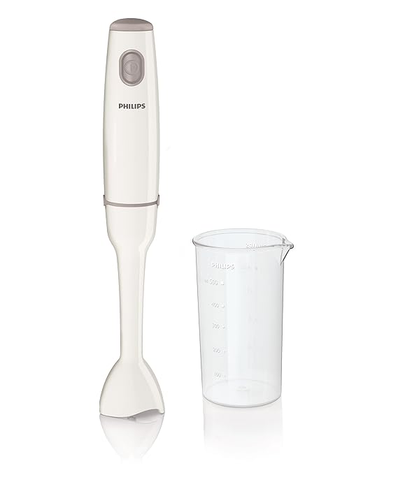 Philips Daily Collection Hand Blender HR1600/00 550-Watt, Highly Efficient, Convenient and Easy to Maintain, Dish Washer Safe Parts