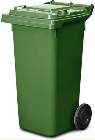 Outdoor 120L Plastic Dustbin Waste Bin, 120 Litres Dustbin, Garbage Bin - Green