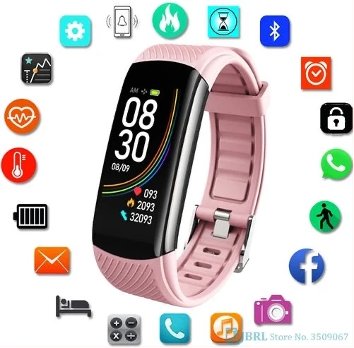 Temperature Smart Watch For Andriod IOS Waterproof