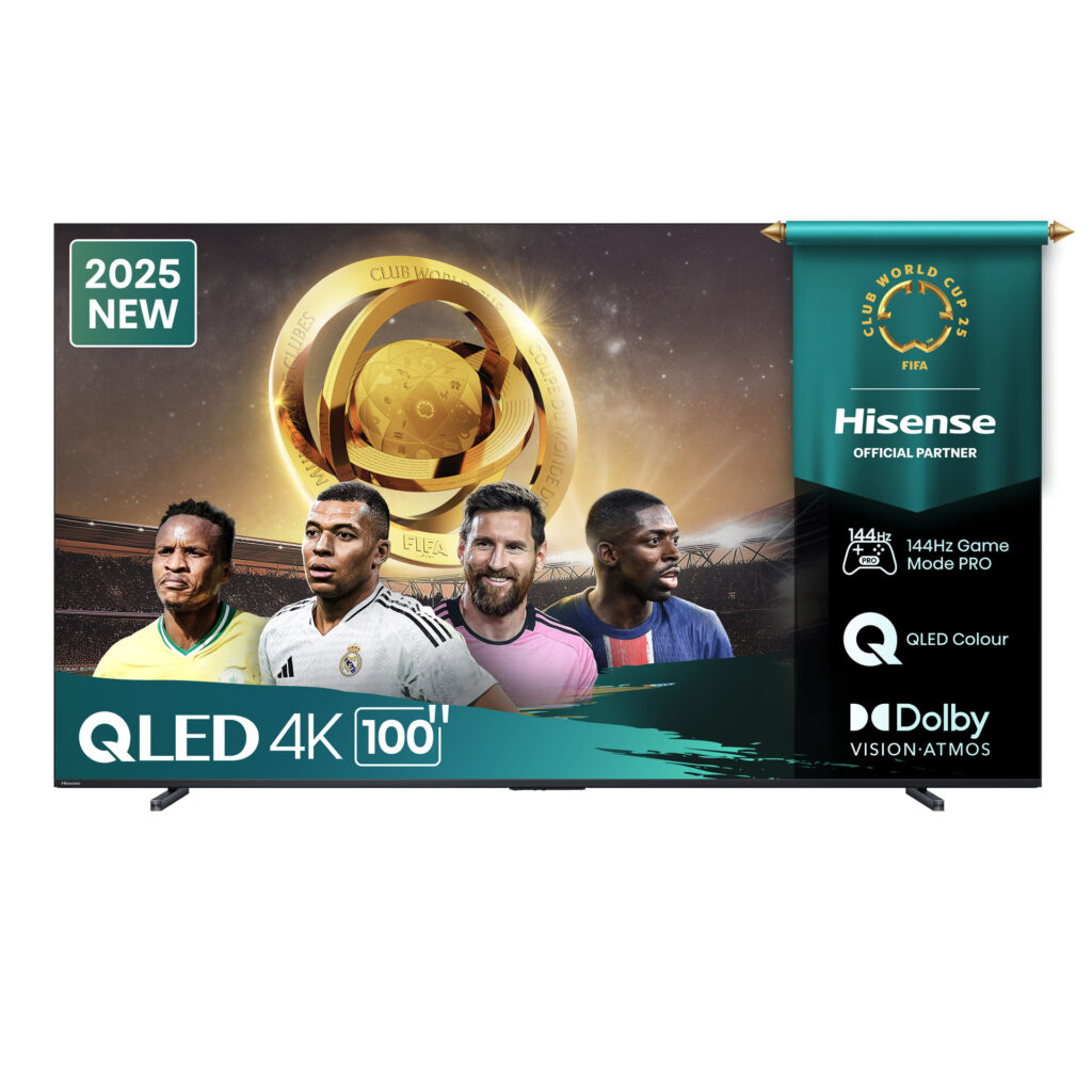Hisense 100 Inch QLED UHD 4K Smart TV, (2025 Model), Q7 Series 100Q7Q, 144Hz Refresh Rate VRR Game Mode Pro, AI Picture, AI Smooth Motion, Ultra Slim Design, VIDAA, Inbuilt Free To Air Reciever - Blac