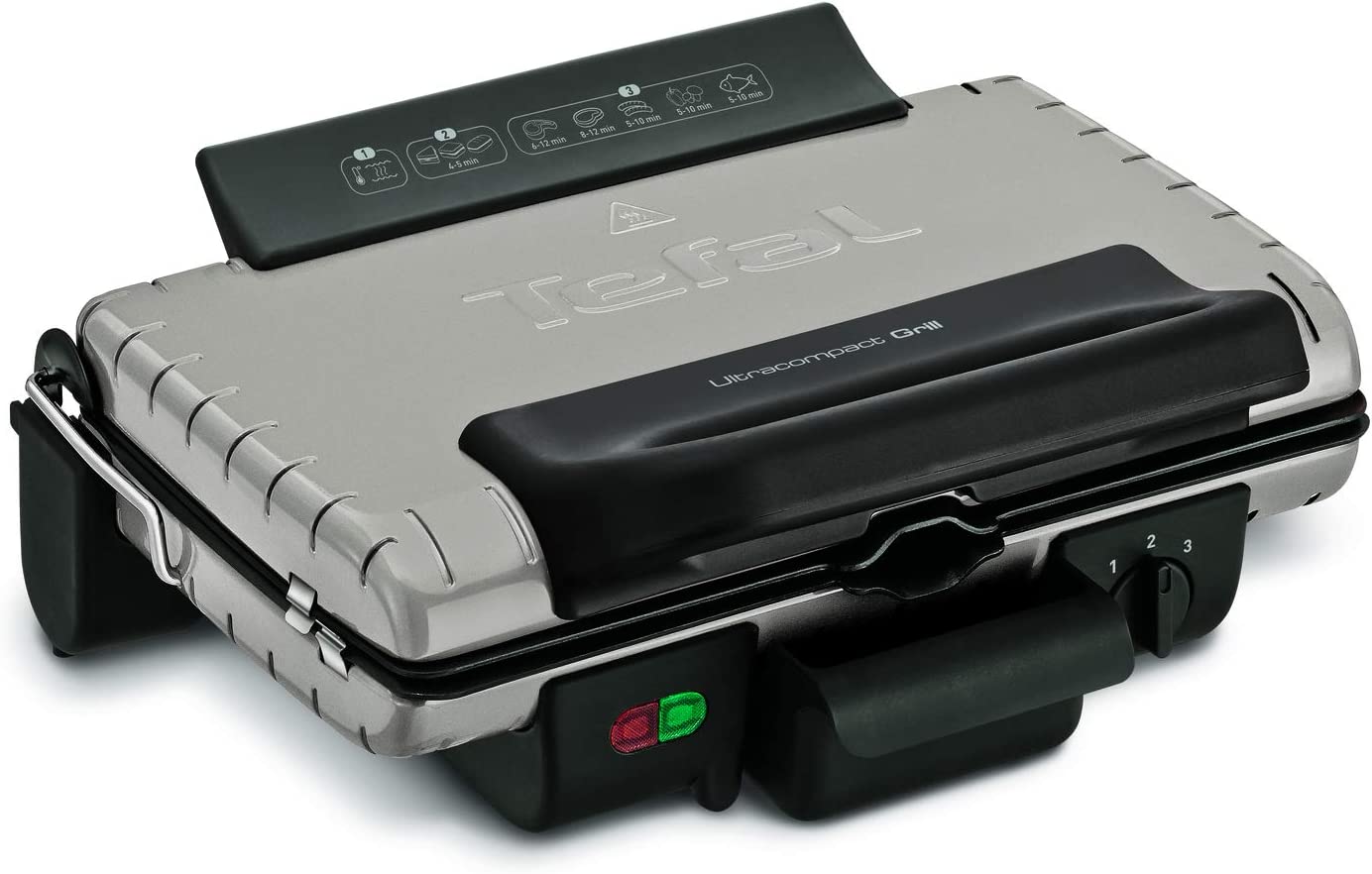 Tefal Grill, Ultra Compact Barbecue / Bbq Grill, Sandwich Maker, 1700 Watts, Silver , GC302B28