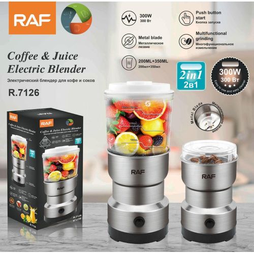 RAF 2 In 1 Stainless Steel Wet & Dry Mini Electric Spices Coffee Grinder and Smoothie Juice Blender