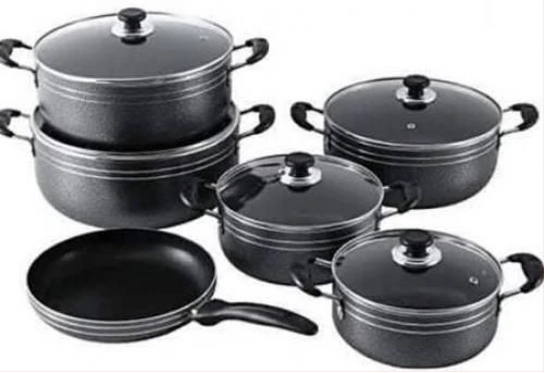 Tornado Aluminum Cookware Set of 5 Pots And 1 Frying pan -Black