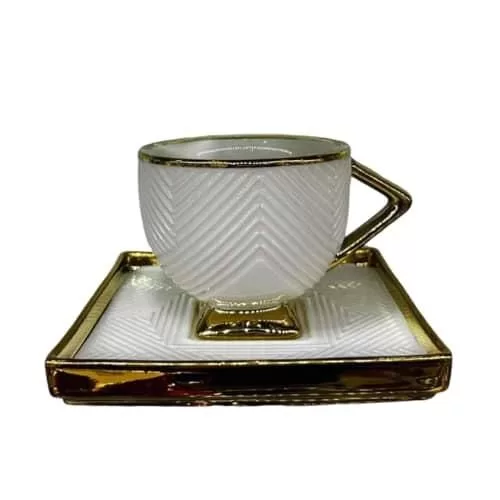 12 Piece Coffee Cup And Saucer Set, Mocha Cups, Espresso Cups Set Made of Porcelain, Robust Mocha Cup, Thick Drinking Rim, Porcelain -Multicolor