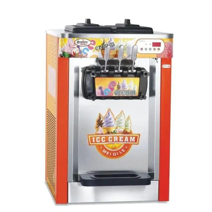 Commercial 3 Flavors Soft Serve Ice Cream Machine 12L Frozen Ice Cream Cones Machine Handness Adjustment Yogurt Ice Cream Maker with LCD Display