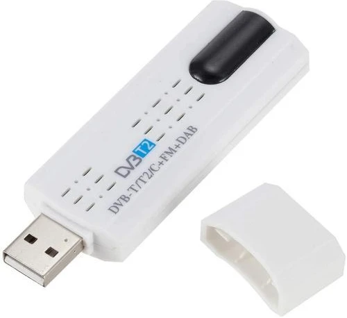 USB TV Stick Digital Tuner DVB-T2 Receiver – White