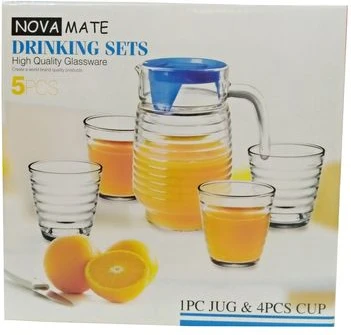 Beautiful 4 Short Glasses With A Quality Jug