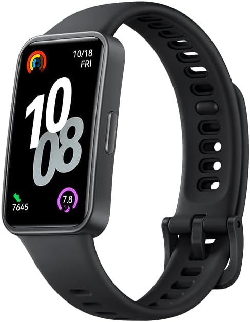 HUAWEI Band 10 Smartwatch with AI-Powered Fitness Monitoring, Pro-Level Sleep Analysis, Emotional Wellbeing Assistant, Streamlined Metallic Design, Fast Charging, iOS Android (Band 10, Strap Black)