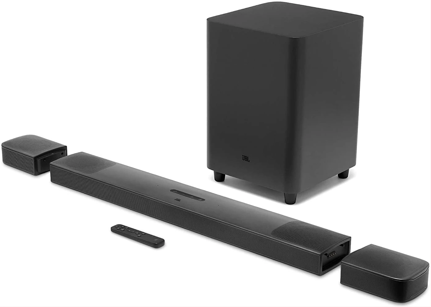 JBL 9.1 Channel Soundbar, 820W 3D Sound Home Theatre System, 4K Ultra HD Dobly Vision With HDMI Port, Bluetooth & Built in Chromecast Sound Bar - Black