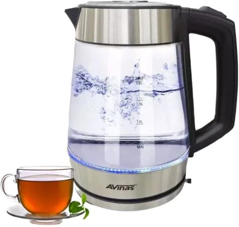 AVINAS 2.2 Litre Glass Electric Milk Water Boiling Kettle- Clear .