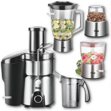 Dsp 4 in1 Juicer Blender Extractor Mincer Food Processor -Silver.