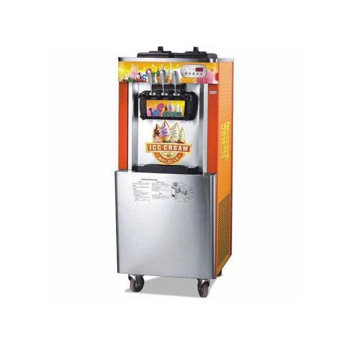 Commercial 3 Flavors Soft Serve Ice Cream Machine 20-30L Frozen Ice Cream Cones Machine Handness Adjustment Yogurt Ice Cream Maker with LCD Display