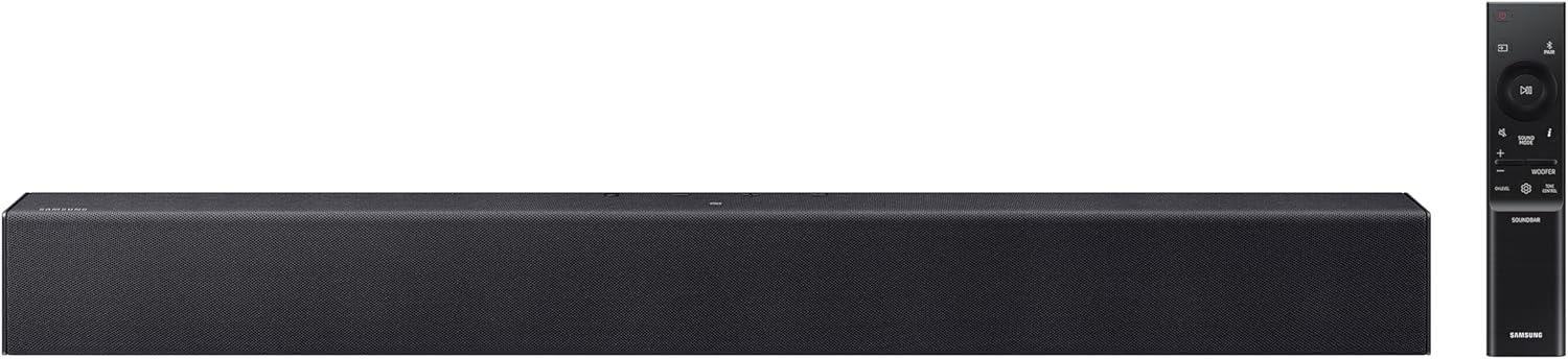 Samsung B-Series Soundbar HW-B400F 2.0 ch Soundbar with Built in Subwoofer (2025 Model) One Remote Control, Surround Sound Expansion, Voice Enhance Mode