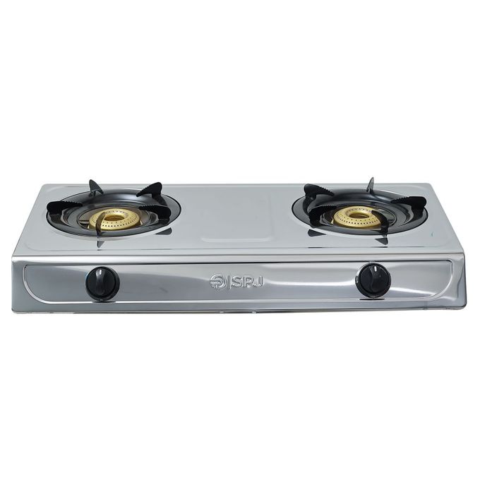 SPJ Double Gas Burner / Stove – Silver 1 Year Warranty