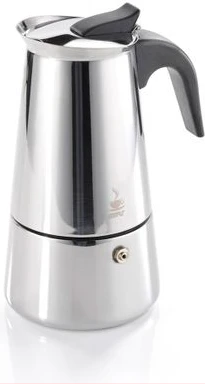 Espresso Maker Emilio For 4 Cups, Stainless Steel- Silver.