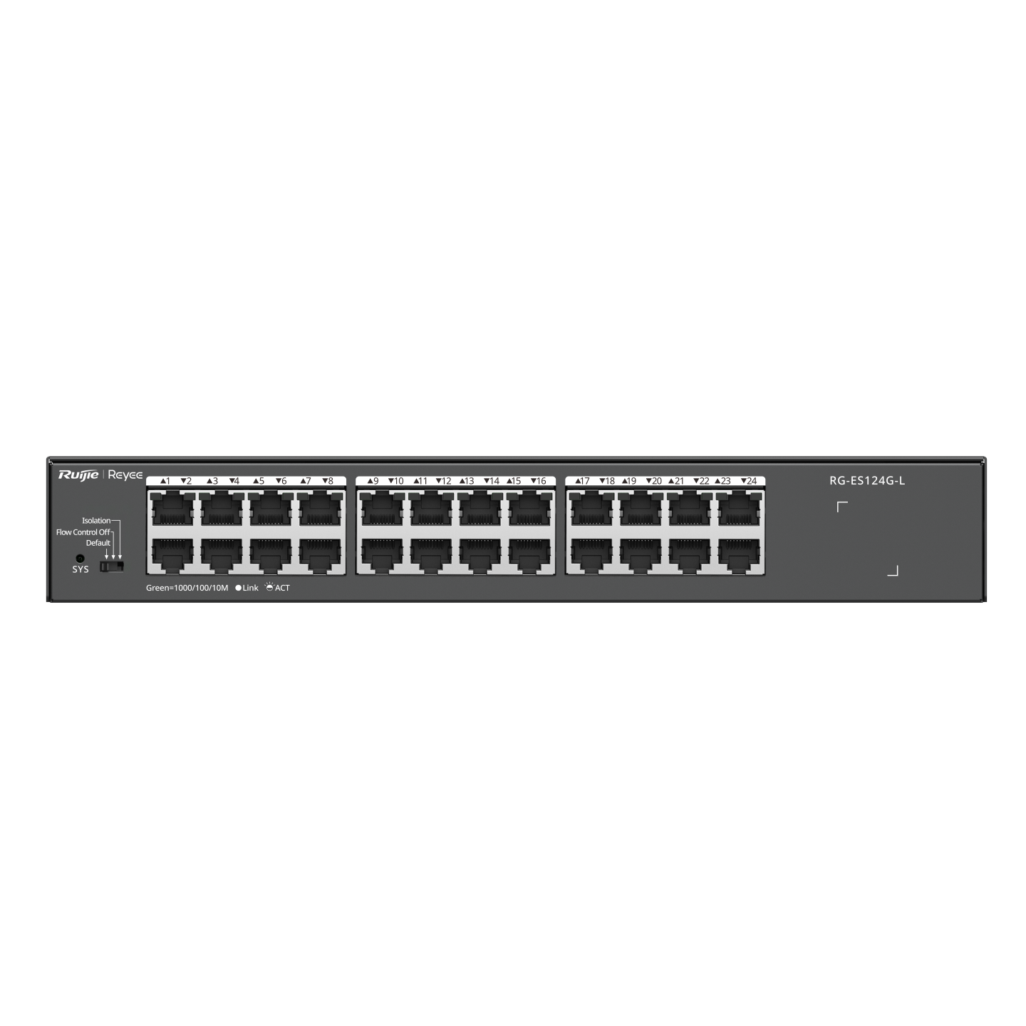 Ruijie RG-ES124G-L, 24-Port 10/100/1000 Mbps Unmanaged Non-PoE Switch