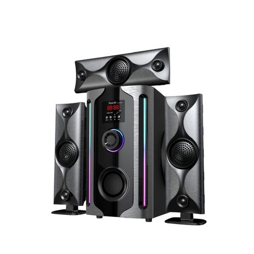 Saachi 3.1 Channel Multimedia Speaker System – Powerful Bass, Bluetooth, USB, FM & Remote Control - Black