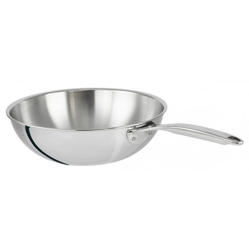 34Cm Stainless Steel Wok Gas Induction Cooker Frying Saucepan, Silver