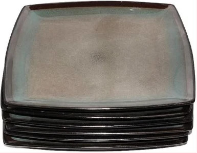 Square Dinner Plates, 6pcs - Dirty Blue