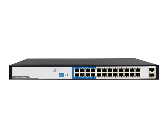 DGS-F1026P-E 24GE PoE + 2 SFP Ports 250m PoE Switch, 250Watts Power over Ethernet, High Performance Networking Product, Compact and Silent