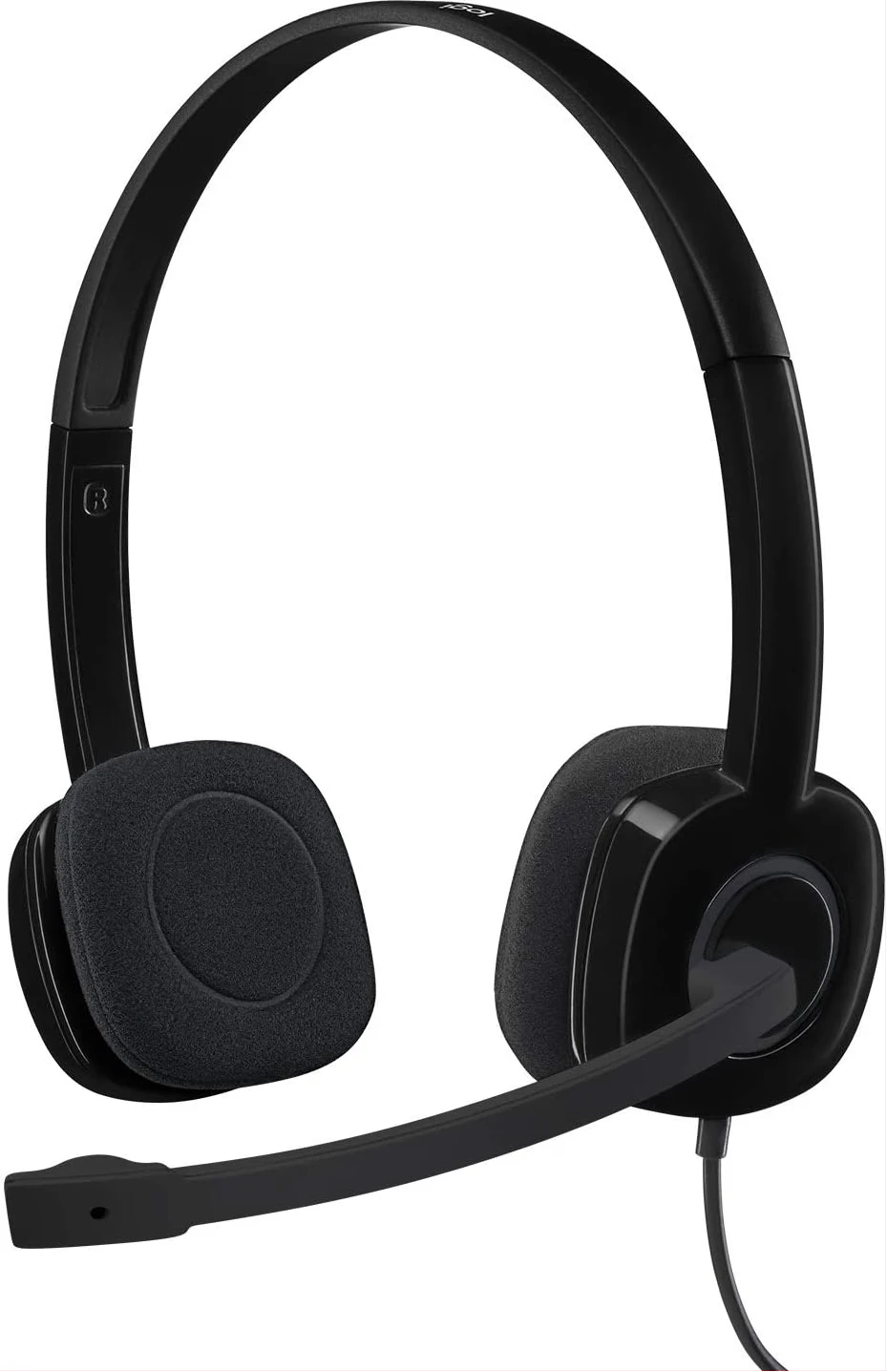 Logitech H151 Wired Headset, Analog Stereo Headphones with Rotating Noise-Cancelling Microphone, 3.5 mm Audio Jack, In-Line Controls, PC/Mac/Laptop/Tablet/Smartphone - Black