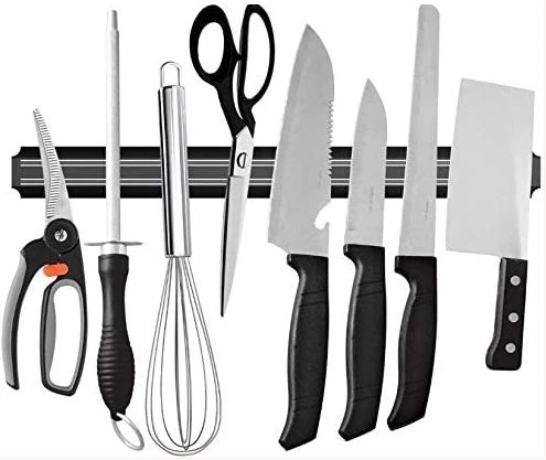 50Cm Wall Mount Professional Magnetic Knife Rack Holder Megnet - Black