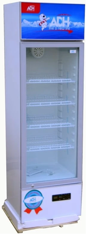 ADH 355-Litre Single Display Cooler SC355; Vertical Display Chiller, Single Door Display Beverage Showcase Refrigerator - White