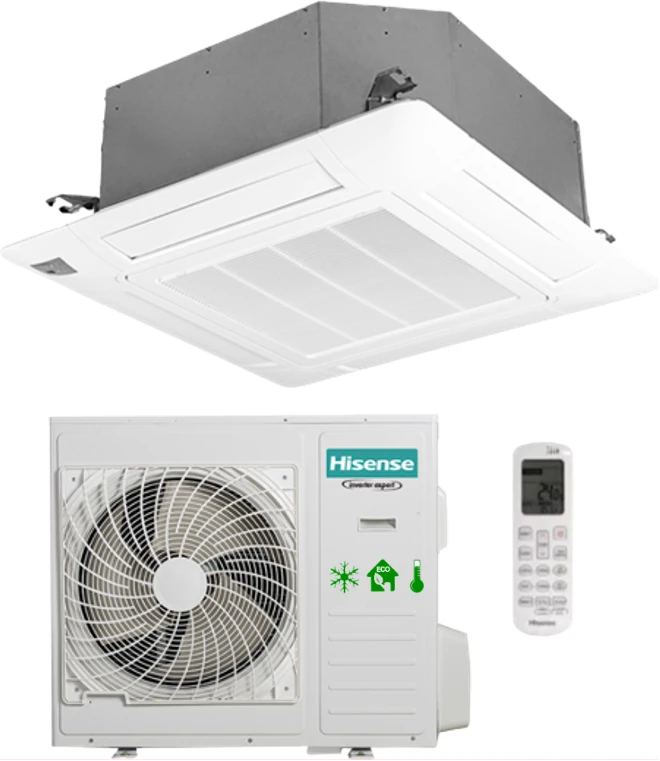 Hisense 36000 BTU Cassette Air Conditioner, Ceiling Air Conditioner AUC-36HR4SDKA - White (3YR WRTY)