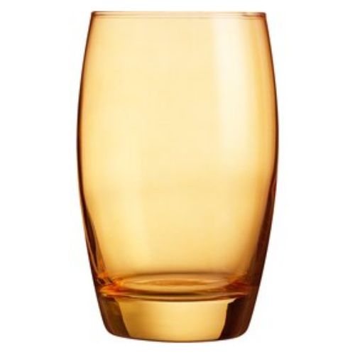 Arcoroc 6 Pieces Of Oval Water Juice Glasses Cup Tumblers Drinkware -Orange