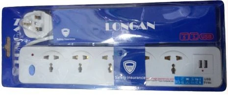 Logan 5 Ways Multifunctional USB Extension Cable Socket - White