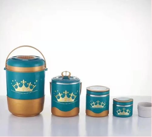 4 Pc Insulated Hot Pot Dishes Food Warmer Container -Multi-colour.