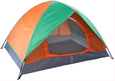 Portable Family 2 Person Camping Tent - Multicolor