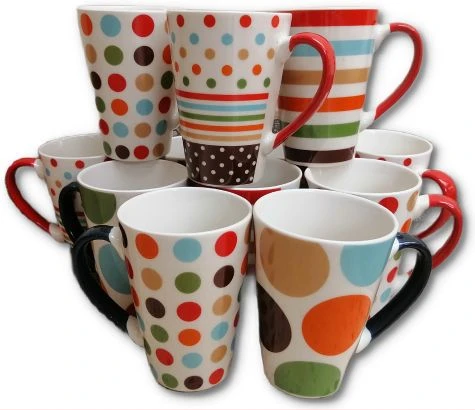 12 Pieces Of Printed Coffee Tea Cups Mugs- MultiColours