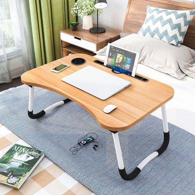 Foldable Computer Laptop Stand Bed Table Lap Desk Stand,Serving Tray Dining Table with Slot, Notebook Stand Holder, Bed Tray Laptop Desk With Cup Holder For Eating Breakfast,Working,Watching Movie on 