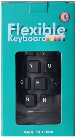 Flexible USB Silicone Gel Full-Sized Keyboard - Black