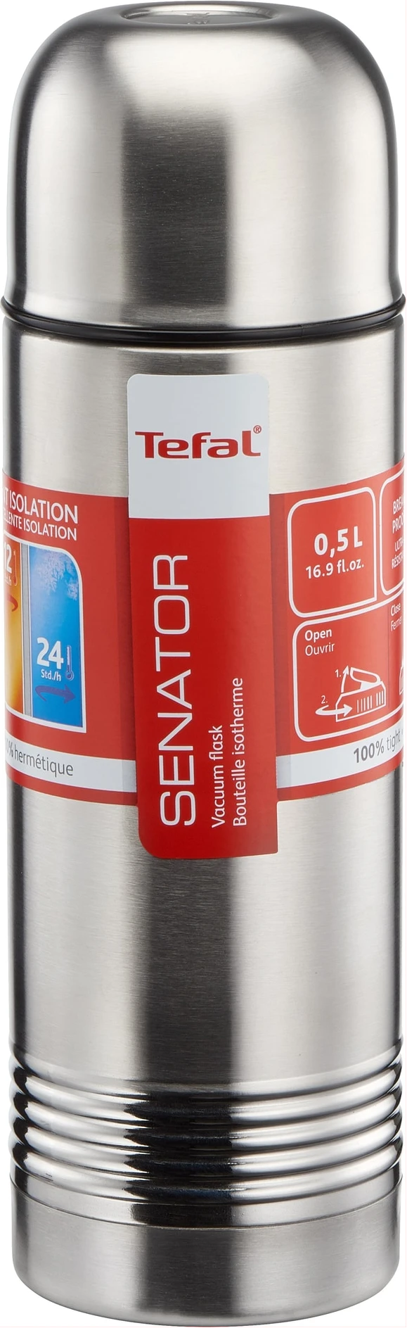 Tefal Senator 0.5L Portable Travel Vacuum Flask K3063214 – Stainless Steel