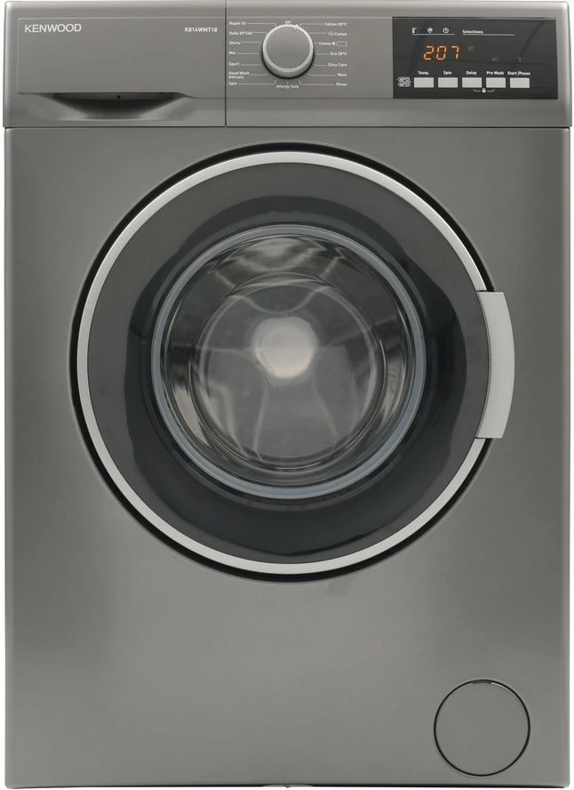 Kenwood 8kg Front Loading Washing Machine WMM08, 1000rpm, 15 Washing Progams, A+++ Energy Class - Silver