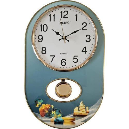 Diling Quiet Hours Analog Wall Clock - Beautiful Clock For Kitchen, Living Room, bedroom And Office - 25.5 cm