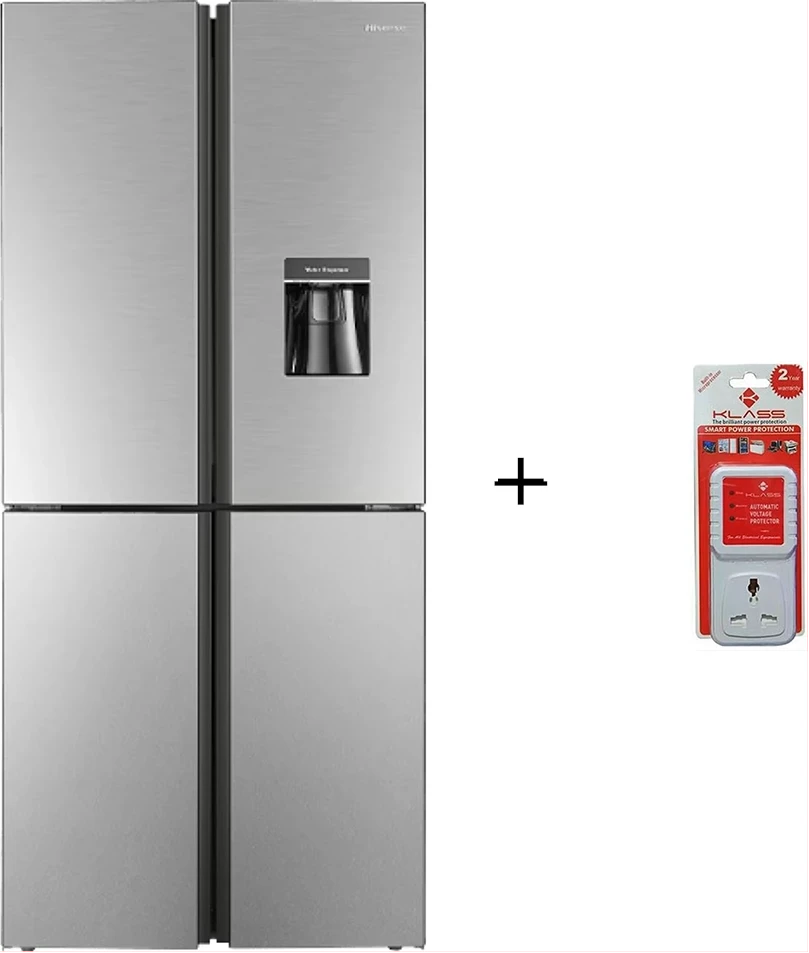 Hisense 610 - Litres Fridge RQ610N4AC1; Multi Door Frost Free Refrigerator With Water Dispenser - Silver (3YRs WRTY)